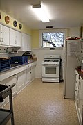 Laminate ("Formica") countertops, with metal edge molding