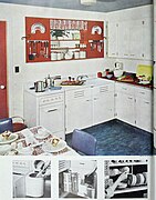 White-enameled steel cabinets (first available in 1948)