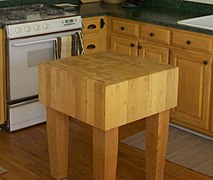 Butcher blocks, later followed by kitchen islands