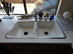 Sinks that were dropped into the countertop