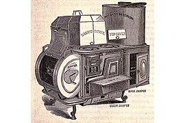 Oberlin stove, a compact adaption of the Rumford stove (1834)