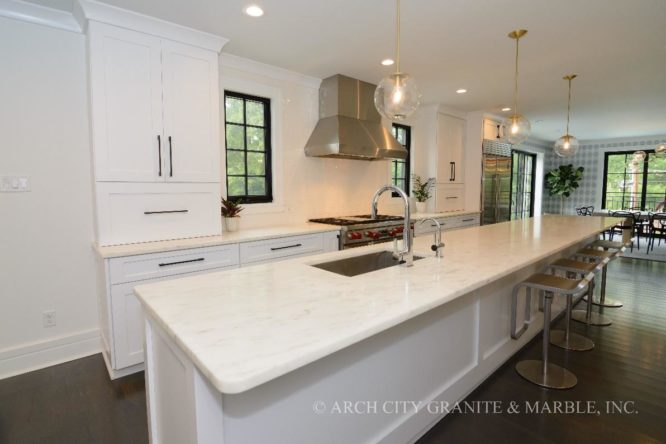 Beautiful Danby Marble Countertops installed in Clayton, MO home