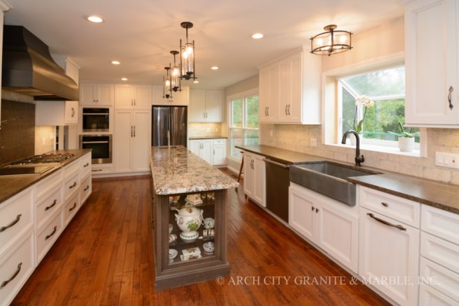 kitchen with granite countertops