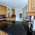 Black Galaxy granite with a black cook top