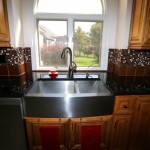 Apron Front sink with Black Galaxy granite