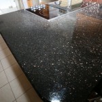 Black Galaxy granite with gold colored speckles