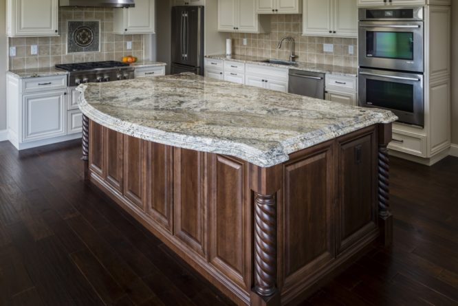 Granite countertops with double thickness stacked edge in missouri