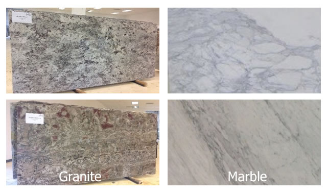 granite slabs vs marble slabs