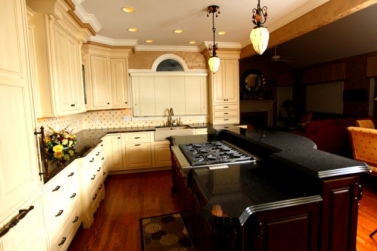 Custom shaped granite for st louis kitchen island