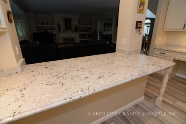 Pass Through Counter between Kitchen and Living area in st. louis home