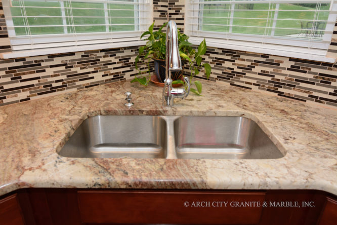 Granite countertops with a corner sink in St. Charles, MO