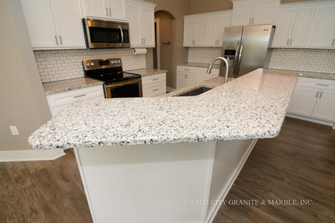 Luna Pearl granite installation St. Louis MO