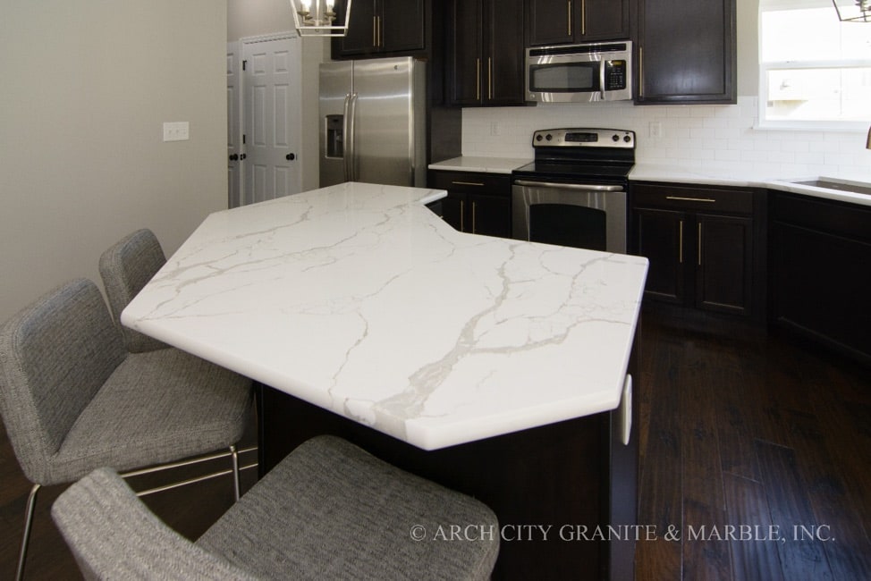 quartz kitchen island